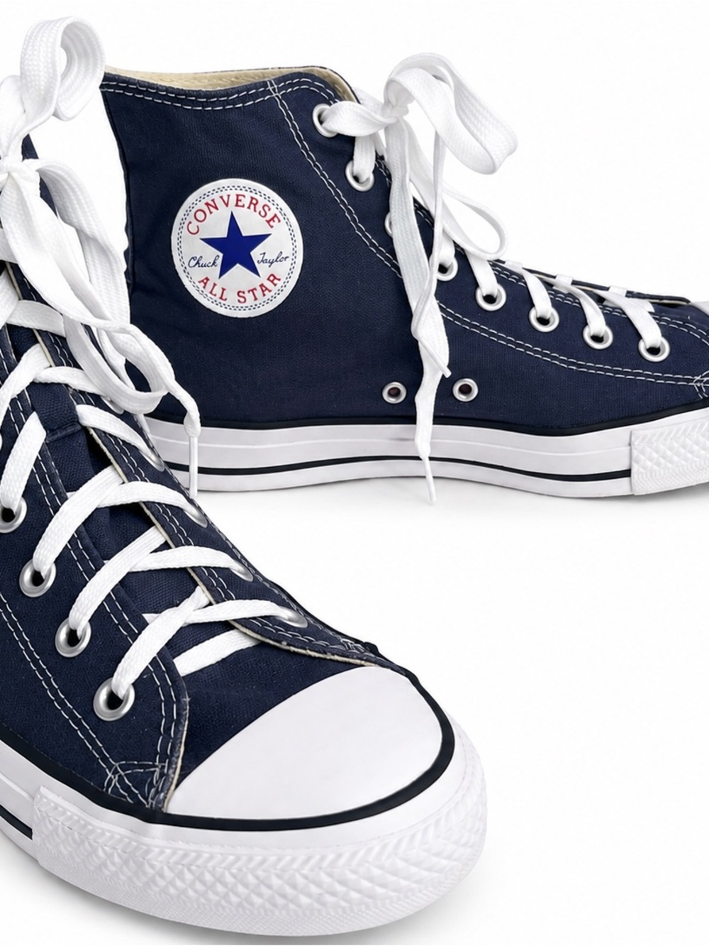 Converse 2015-All Star Chuck Taylor’s High Top Sneakers - Navy & White-size 9